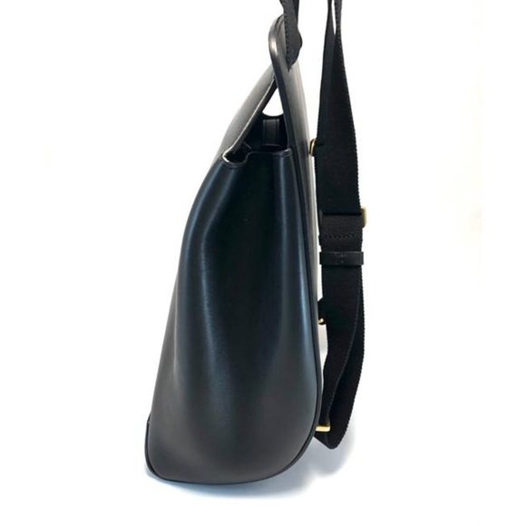 THE ROW Black Moulded Leather Backpack - Picture 6 of 12